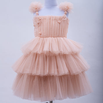 AOIFE DRESS IN PEACH PEARL