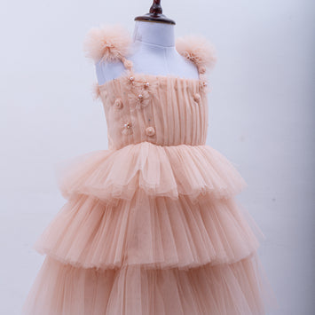 AOIFE DRESS IN PEACH PEARL