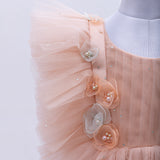 AUDREY DRESS IN PEACH PEARL